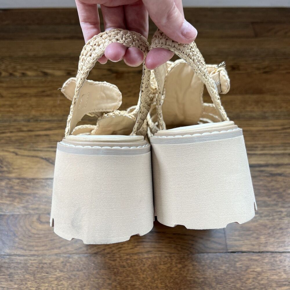 Dolce Vita Lasly Raffia Fisherman Sandals in Natural Knit Women's Size 9 - Picture 8 of 13